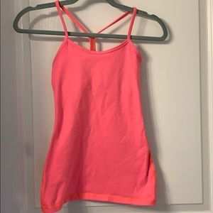 Lululemon Size 2 Power Y tank neon coral/pink